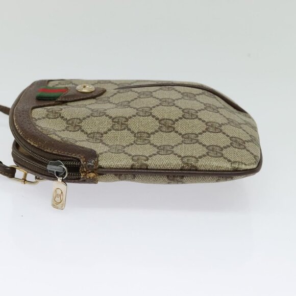 GUCCI GG Supreme Web Sherry Line Bag PVC Beige Gold 904 02 047 Auth 132567 - Picture 4 of 16